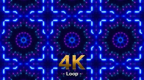 Glitter Neon Particles Kaleidoscope Loop 4K 01