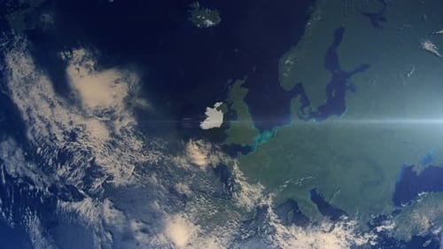 Realistic Earth Zoom Highlight Country Ireland