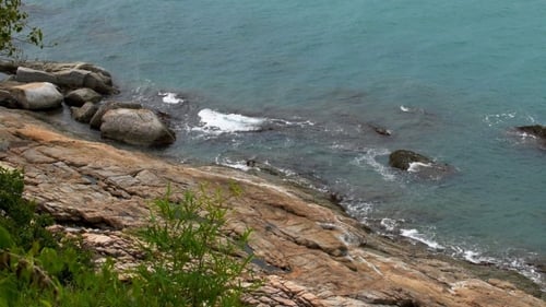 Panoramablick Auf Klippenküste Und Meer Mit Foamy