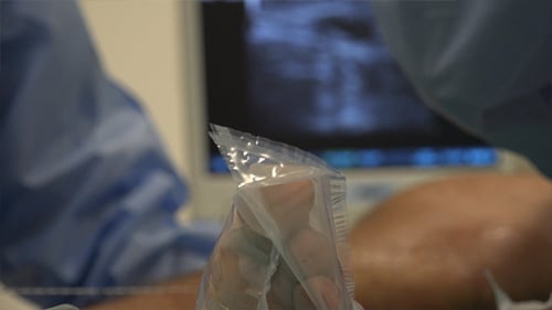 Medical Exam Procedure with Sterile Bagged Liquid