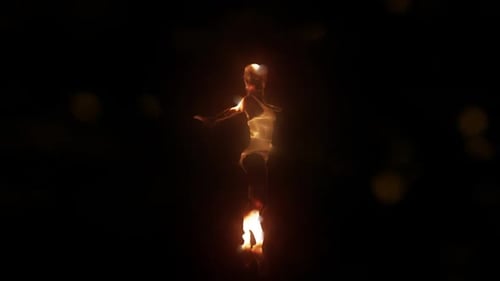 Tanzende Ballett-Feuer-Partikel — 3D