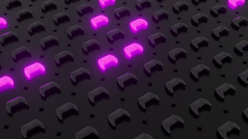 Black joysticks on a black textured surface