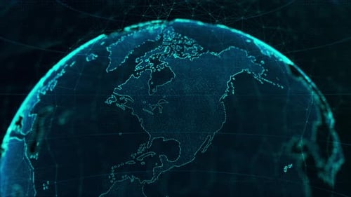 Digital Earth Network Technology Animation
