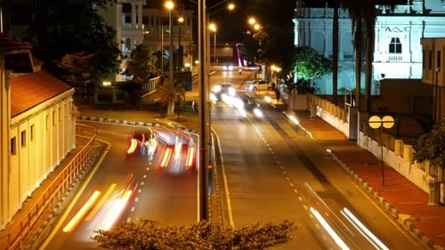 Car Traffic At Night Road