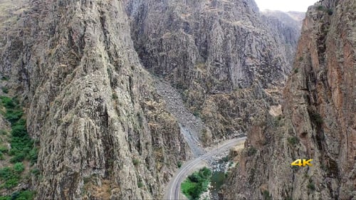 Aerial High Rocky Mountain and Canyon