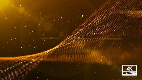 Digital Particles Wave Flow Looped Golden V2