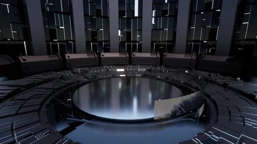 Plateforme ronde, fond d'écran de studio de divertissement virtuel