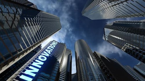 business district business center. timelapse
