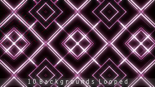 Abstract Neon Geometric Lines Seamless Loop Background