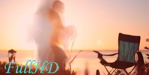 Woman in Dress near Beach at Sunrise