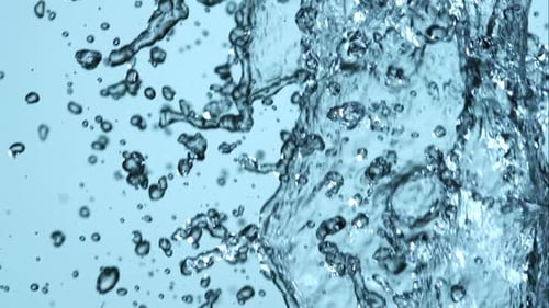 Bubbling Water with Blue Background