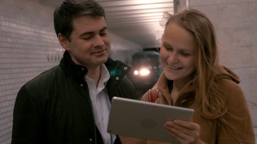 Firends With Tablet PC At Metro Station