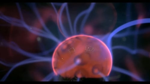 Energetic Plasma Ball Displaying Blue Light Streaks