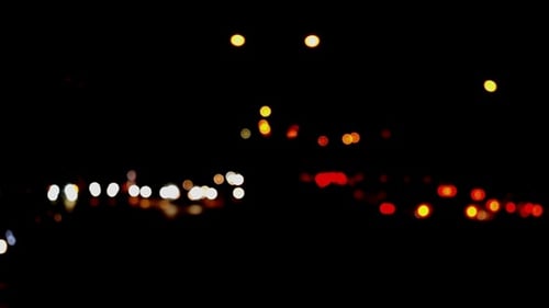 Abstract Blurred Bokeh City Lights at Night