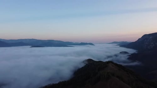 Mountains Full Of Clouds Aerial View