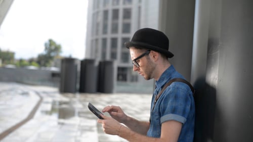Young Man Using Tablet