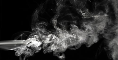 Abstract White Smoke on Black Background