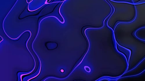 Abstract Neon Fluid Organic Lines Looping Background Animation