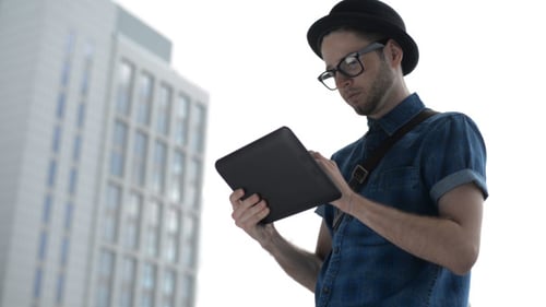 Tablet Using on Street