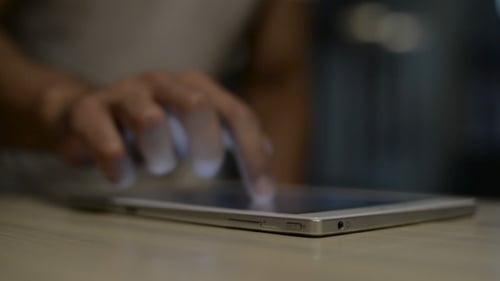 Woman Using Tablet, Close Up