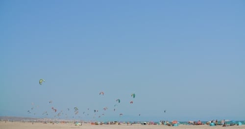 Beach With Kite Surfers