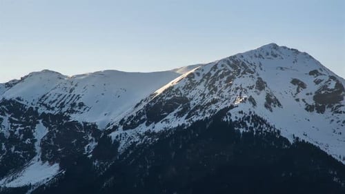 Sunny Evening in Winter Alps Mountains Nature