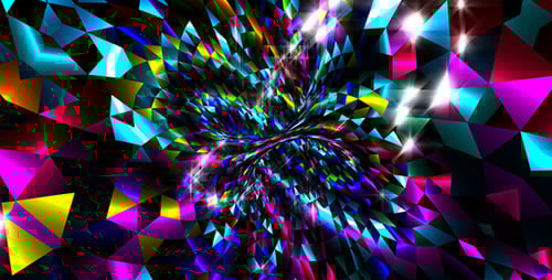 Vibrant Abstract Geometric Tunnel Animation Loop Background