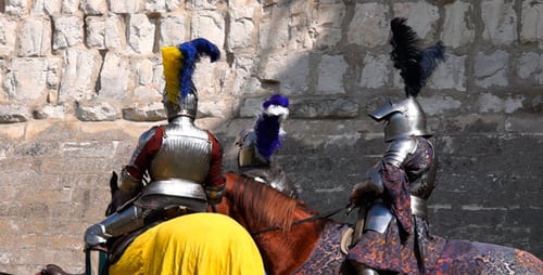 Knights on Horseback in Full Suits of Armor