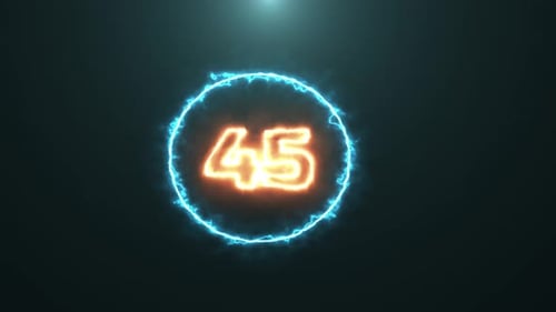 Glowing Electric Countdown Timer with Fiery Numbers
