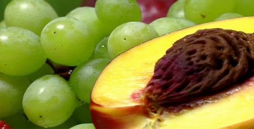 Close-Up Footage of a Display of Fruit