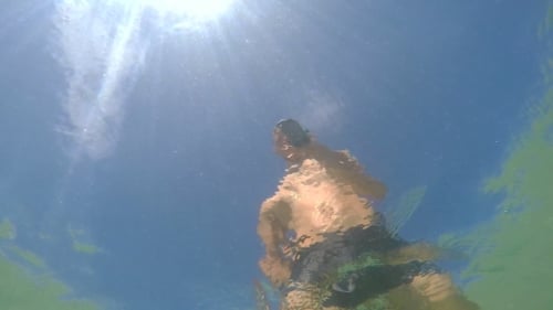 Underwater View of Person in Ocean Water