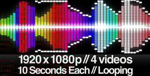 4 Audio Equalizer Videos - Dual Bars - LOOPED