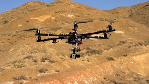 Quadcopter Explores Desert Canyon