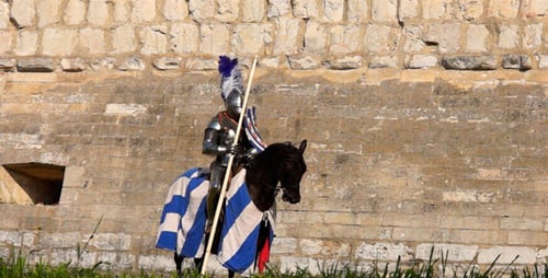 Knight on Horseback in Full Armor