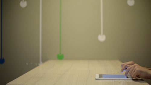 Typing Hands on Tablet