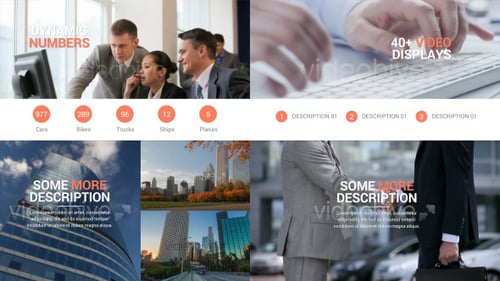 Modern Corporate Video Display with Animated Infographics and Text