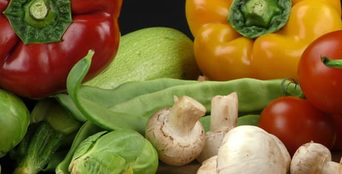 Fresh, Raw Vegetables on a Wooden Surface