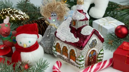 Christmas Ornaments and Decorations Still Life