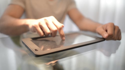 Man Working with Tablet