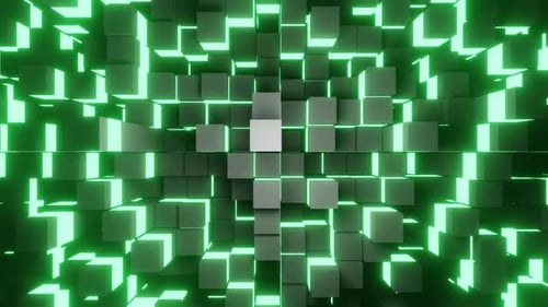Grün Limette Cubic Hintergrund Vj Loop 4K