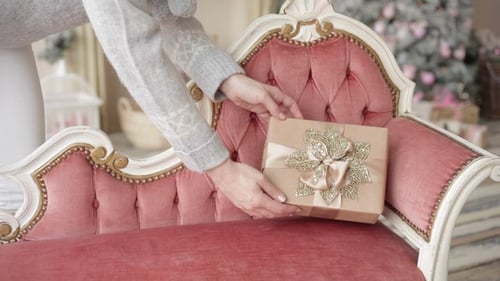 Festive Christmas Presents at Home in Winter