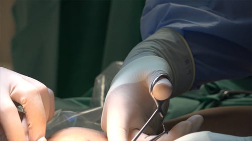 Surgical Procedure In Operating Room Close Up