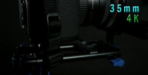 Camera and Lens on Black Camera Slider
