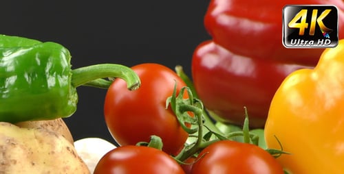 Assortment of Colorful Fresh Vegetables on Display
