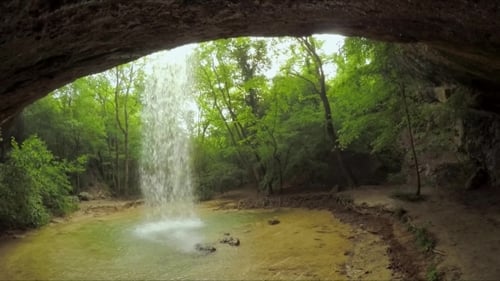 Beautiful Waterfall In Wild Crimea Forest