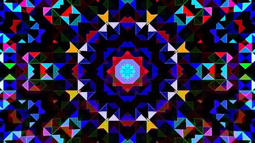 Vibrant Geometric Kaleidoscope Pattern Abstract Motion Background