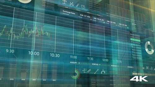 Animated Futuristic Financial Data Interface UI