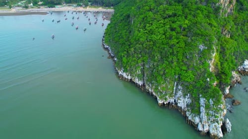 4K aerial view from a drone. Tropical seas and coasts