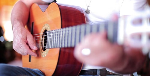 Playing A Guitar