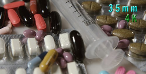Close up of colorful medicine pills and capsules